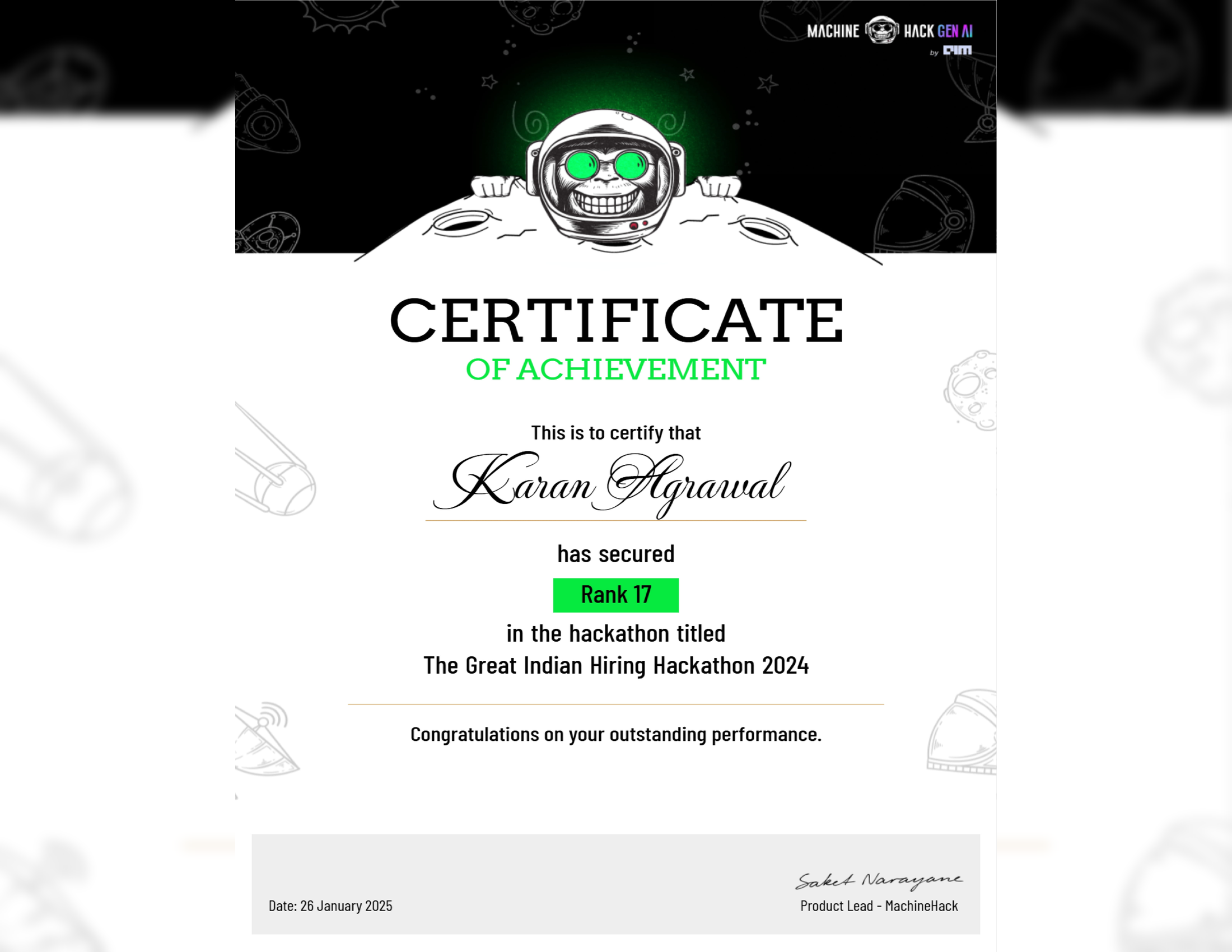 Hackathon Certificate
