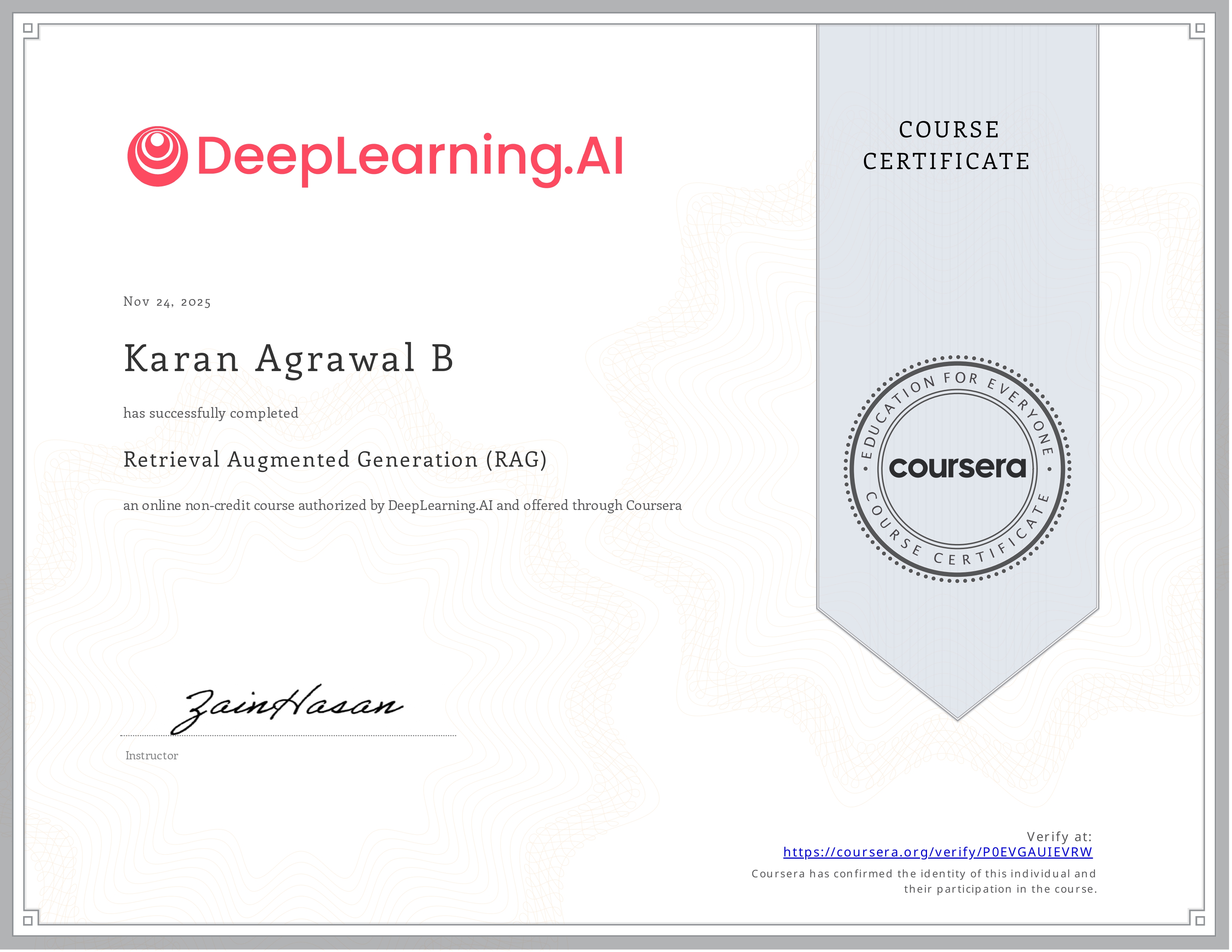 RAG Certificate